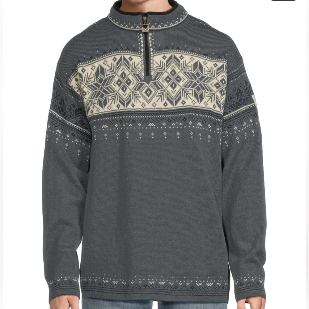 Dale of Norway Charcoal and Cream Zip Sweater